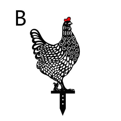 Acrylic Animal Garden Stakes Decorations Hen  For Outdoor Yard Lawn