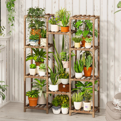 Tall Wood Plant Stand Indoor-Outdoor