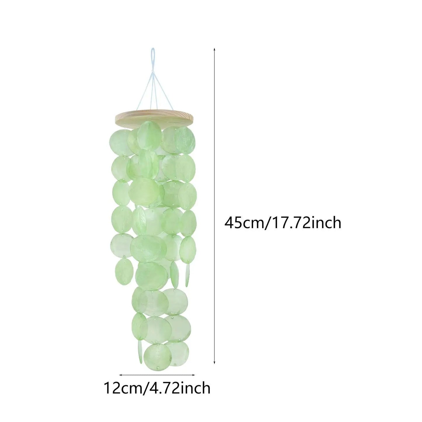 Sea Shell Wind Chimes Decoration 12x45cm for Trees, Fences Lightweight