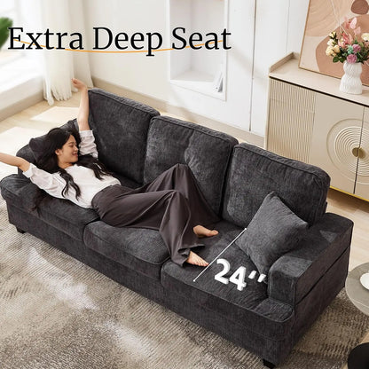 Couches for Living Room, 89 inch Cloud Couch Sofa in Chenile with Extra Comfy Soft Deep Seats,