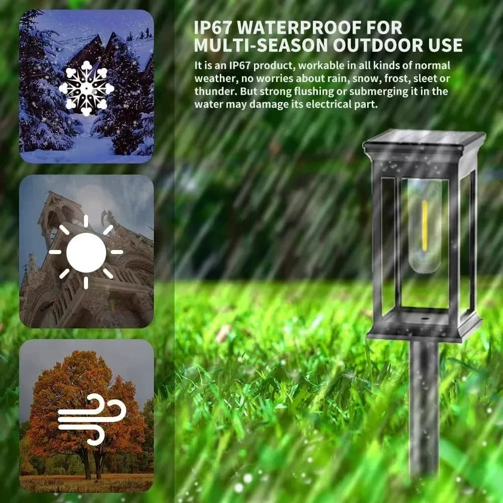 Waterproof LED Solar Lights for Garden Yard Driveway -  Outdoor Landscape Lighting Auto On/Off