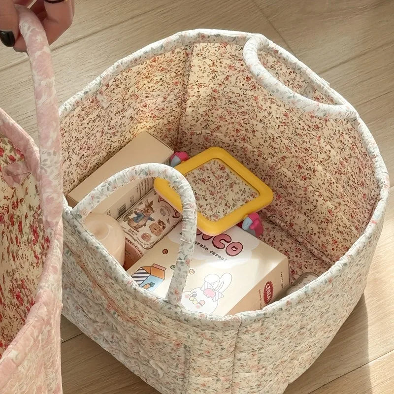 Rural Flower Clothes Basket, , Large Capacity
