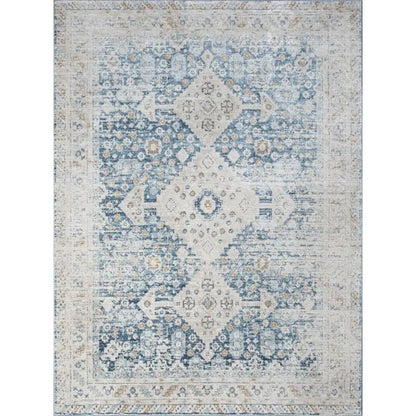 Blue Area Rug 7'10" x 10'3" for Home Decor, Soft and Stylish Floor Covering