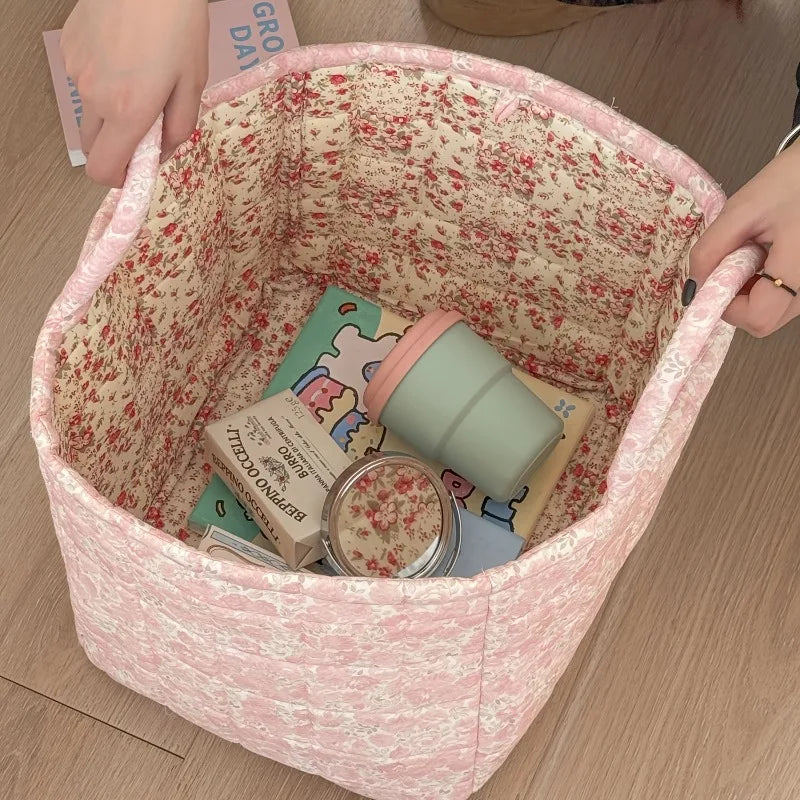 Rural Flower Clothes Basket, , Large Capacity