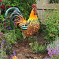 1Pcs Metal Garden Sculpture Iron Rooster Home Garden Decoration Shelf Wall Sculpture