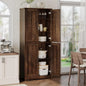 70 Inch Tall Kitchen Pantry Cabinet, Freestanding Storage Cabinet with 4 Doors and Adjustable Shelves,