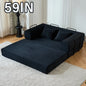 79" Convertible Sofa Bed with Fixed-Shape Frame & Removable Armrests, Modular Corduroy