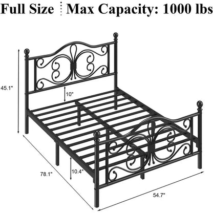 Full Metal Platform Bed with Sleek Design, Solid Slat Support, No Box Spring Required