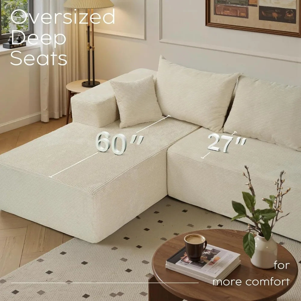 Cloud Sectional Couch with L-Shape Chaise