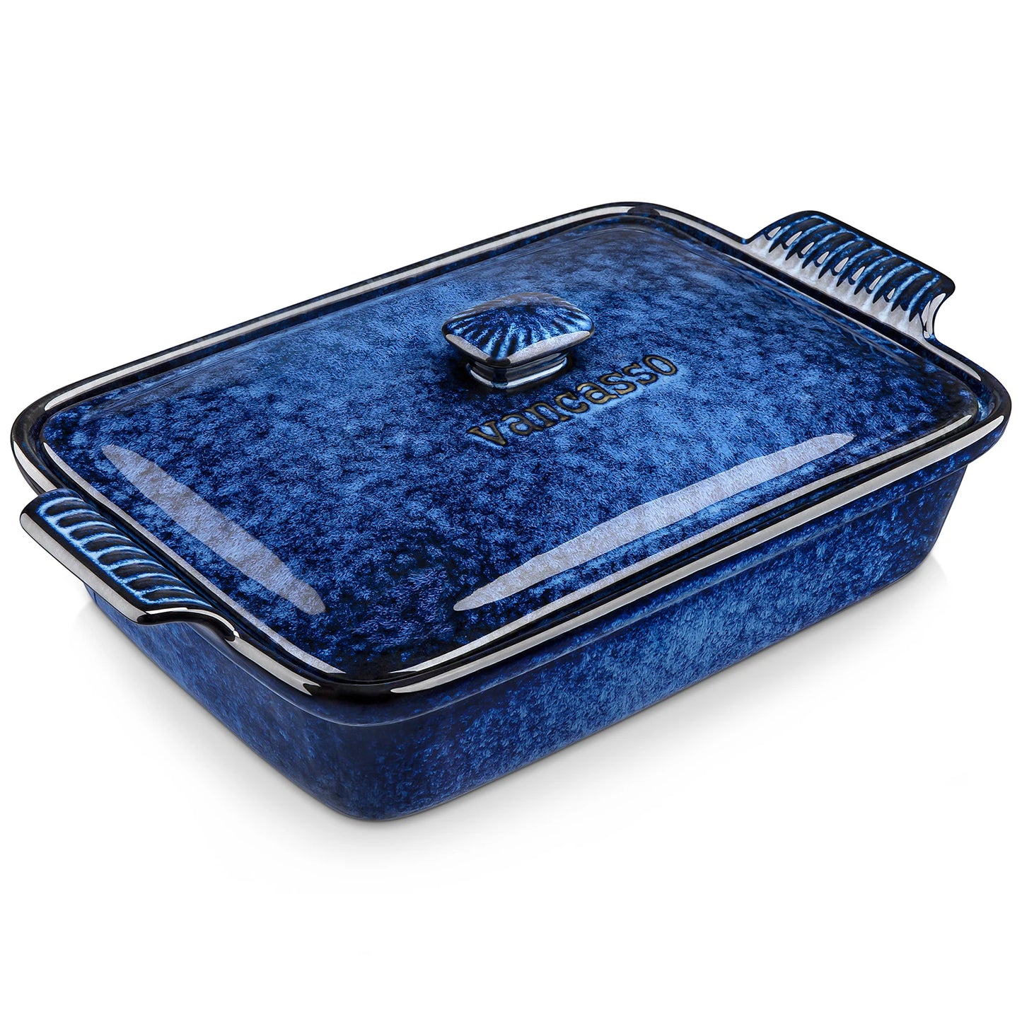 vancasso Starry 3.8/1.9 Quart Blue Casserole Baking Dish with lid
