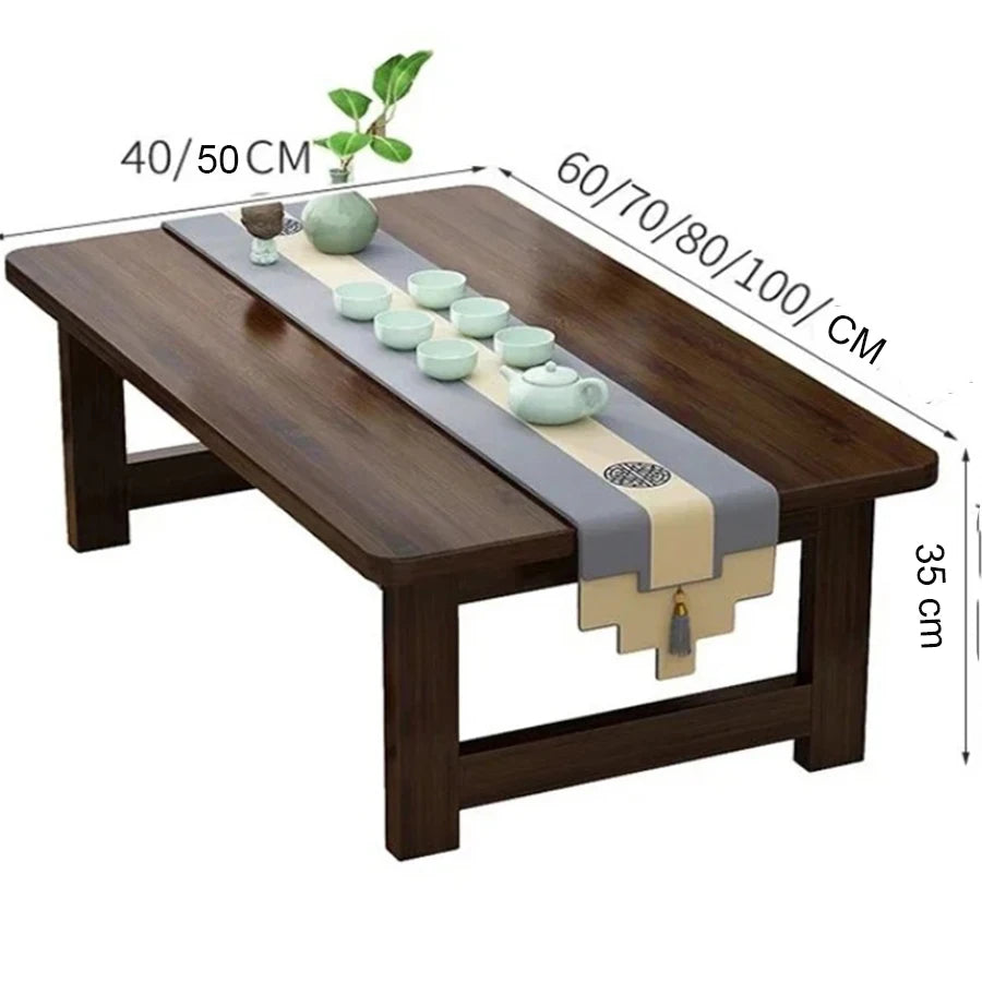 Solid Wood Folding Coffee Table Japanese Tatami Style