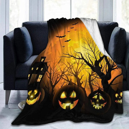 Fall Pumpkin Autumn Blanket Leaves Soft Throw