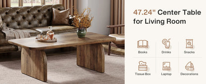 Rectangle Coffee Table,, Farmhouse Accent Center Low Cocktail