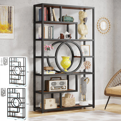 Tribesigns Bookshelf Industrial 5 Tier Etagere Bookcase,