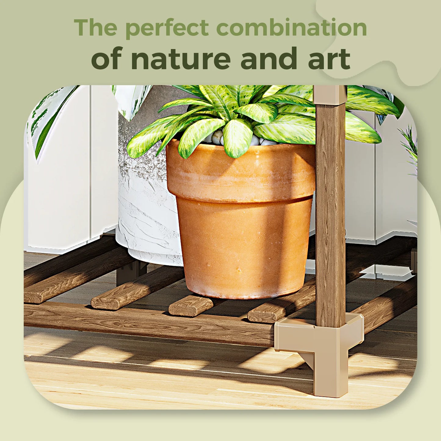 Tall Wood Plant Stand Indoor-Outdoor