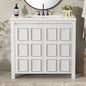 36in Free Standing Bathroom Vanity with Sink Wooden Cabinet Ceramic Basin