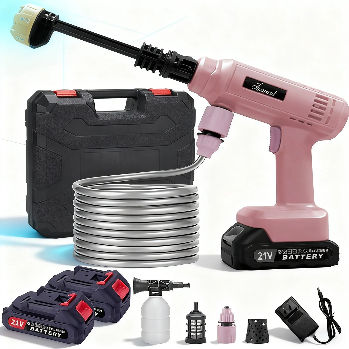 Power Blaster Plus Pressure Washer Cordless Portable Electric Water Spray Gun and Hose