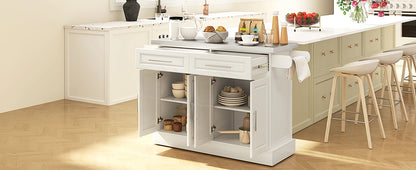 Rolling Kitchen Island Cart with Wheels, Portable Island Table for Kitchen