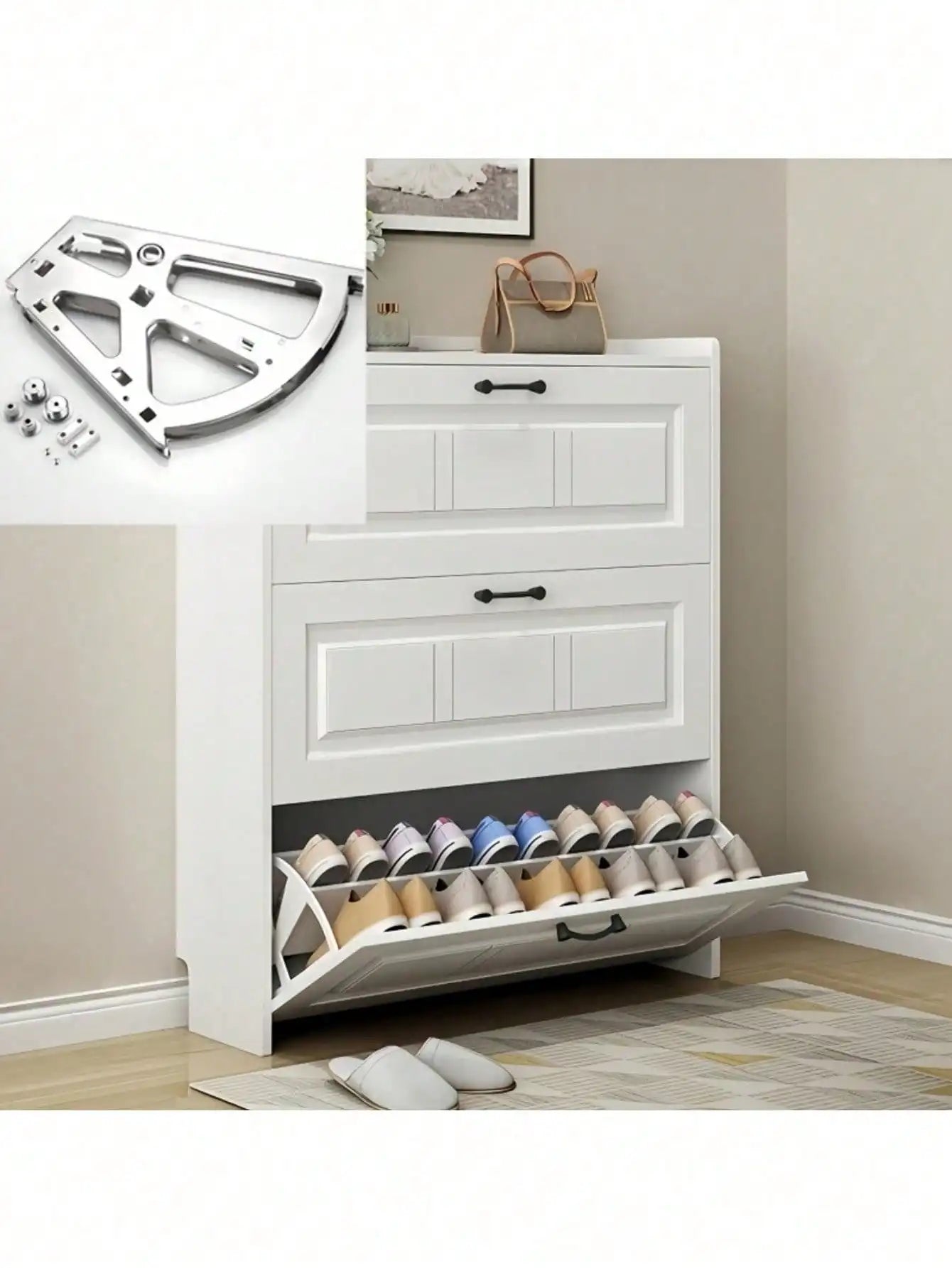 Double-Layer Rotating Shoe Cabinet  Easy Install, Durable, Space-Saving Cabinets