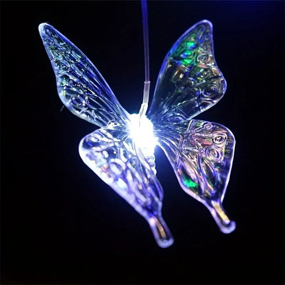 1PC Led Color Changing Butterfly Dragonfly Hummingbird Solar Wind Chimes Outdoor