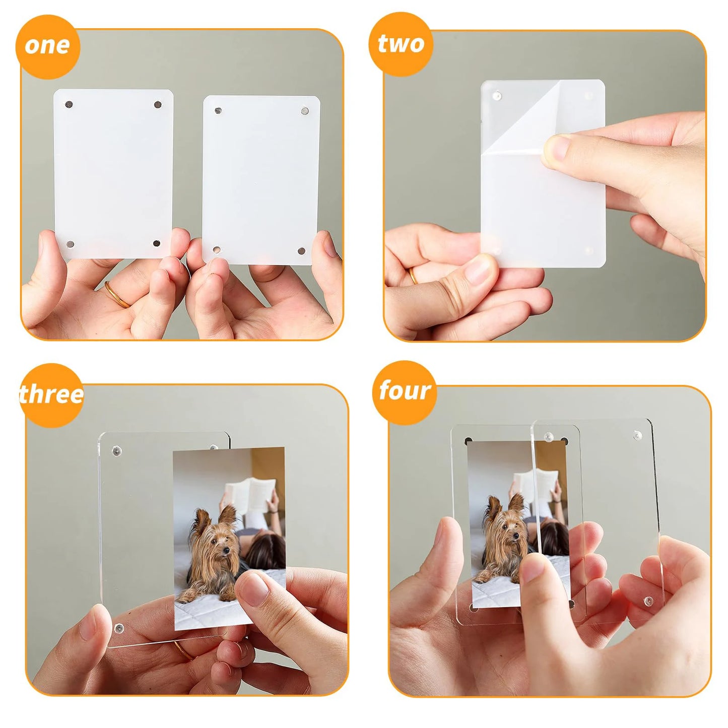 5 Packs Acrylic Fridge Magnetic Instax Frame