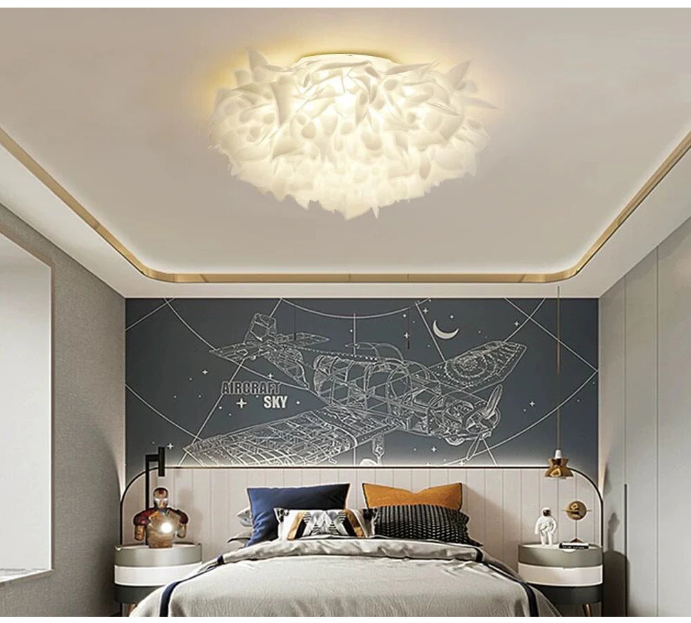 Exquisite Leaves Dimmable LED Ceiling Lights White Remote Control