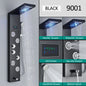 LED Shower Panel Tower System Rain Waterfall Shower LCD Display With Massage  Shower Faucet