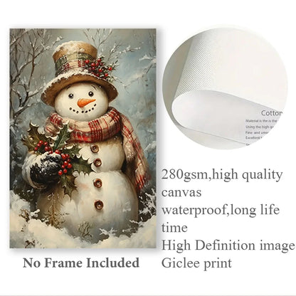 3pcs Eclectic Vintage Christmas Canvas Wall Art