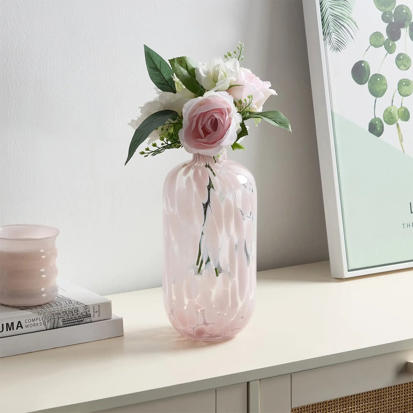 Blush Pink Painted Narrow Vase