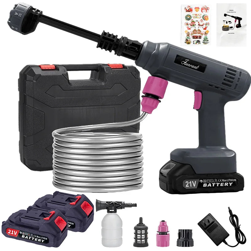 Power Blaster Plus Pressure Washer Cordless Portable Electric Water Spray Gun and Hose