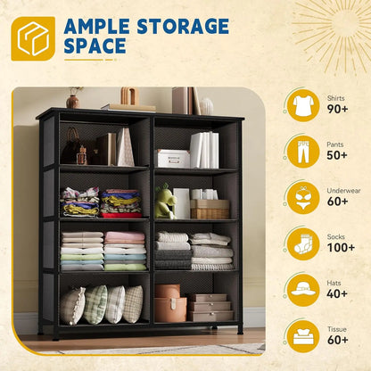 8-Drawer Fabric Dresser for Bedroom, Living Room, or Closet Storage