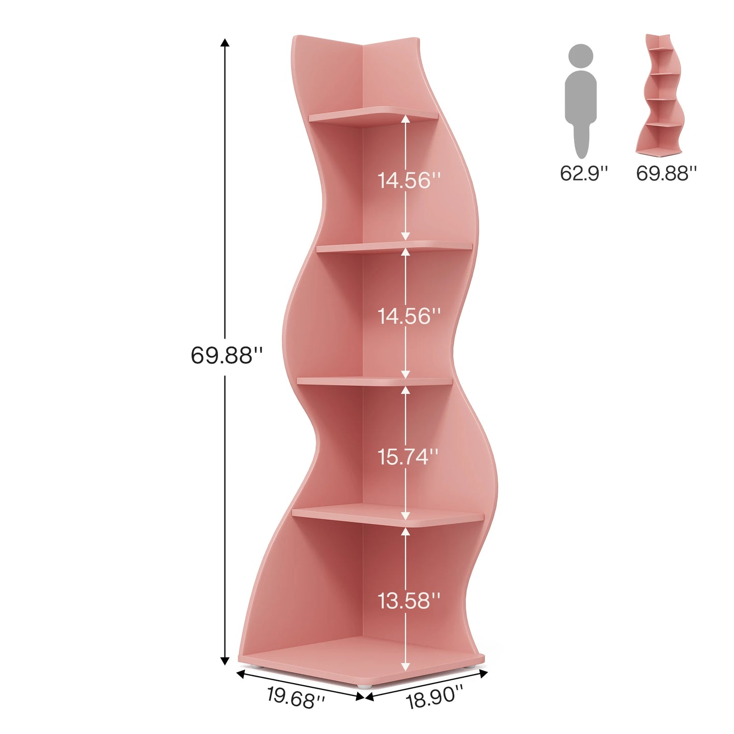 Tribesigns Corner Shelf, Modern 5-Tier Wall