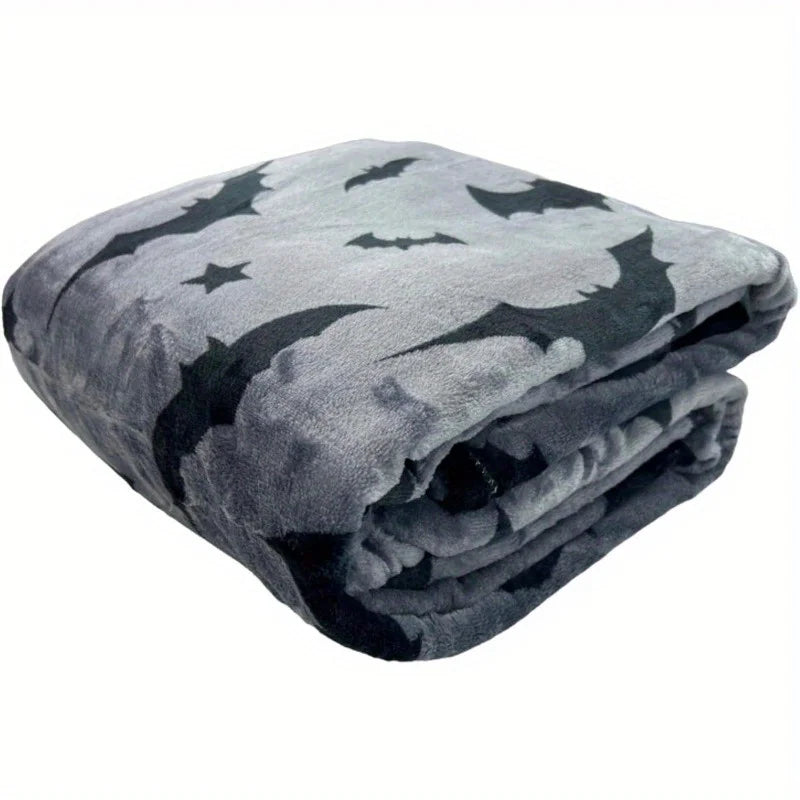 Black and Gray Halloween Throw Blanket