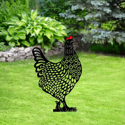 Acrylic Animal Garden Stakes Decorations Hen  For Outdoor Yard Lawn