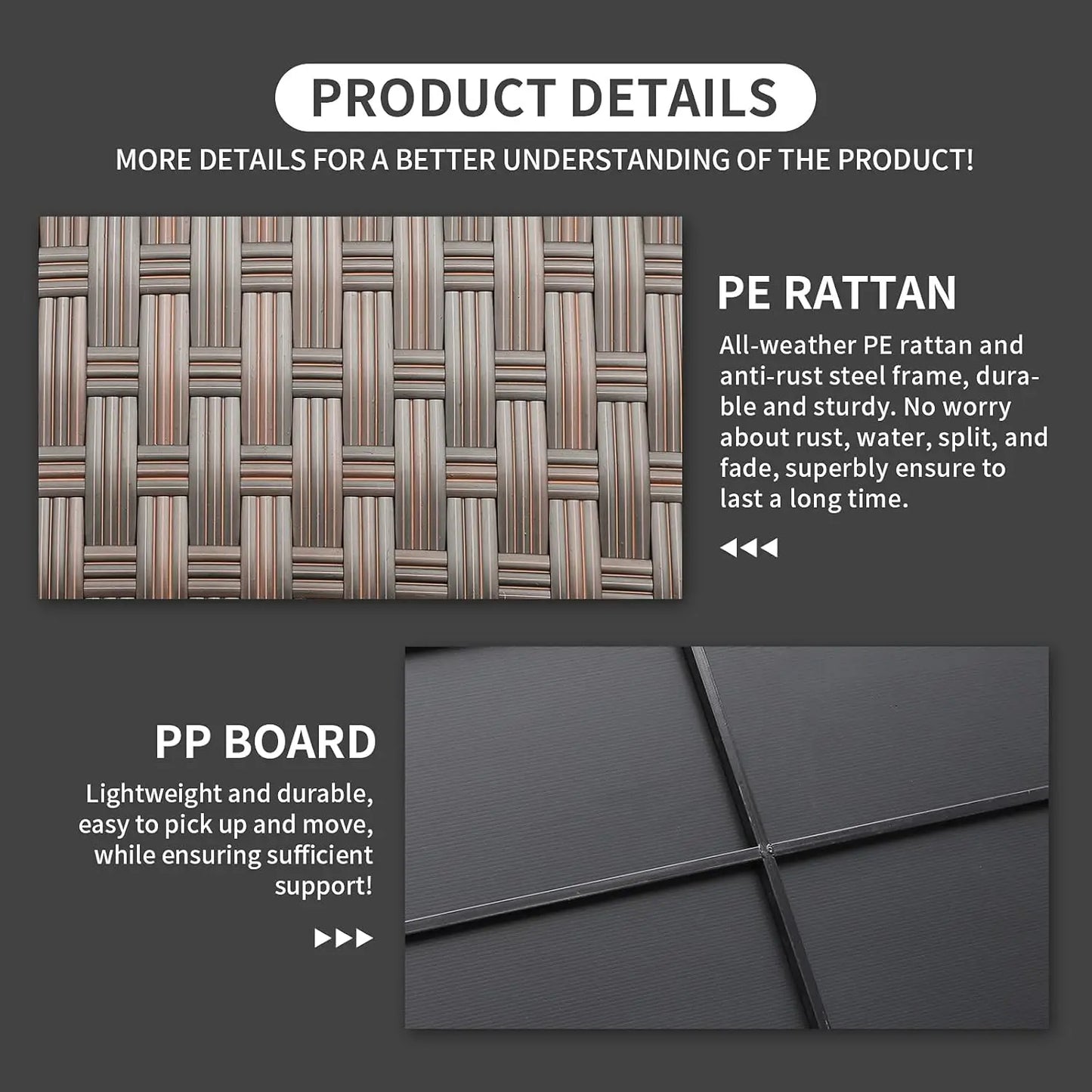 Outdoor Storage Table Wicker Patio Coffee Table with Waterproof Cover, Brown