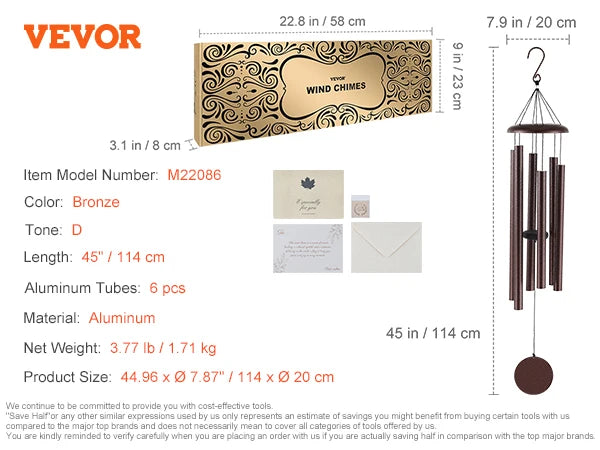 SucceBuy Wind Chimes for Outside Deep Unique Memorial Wind Chimes for Outdoor Decor  Patio Porch Garden