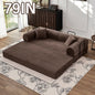 79" Convertible Sofa Bed with Fixed-Shape Frame & Removable Armrests, Modular Corduroy