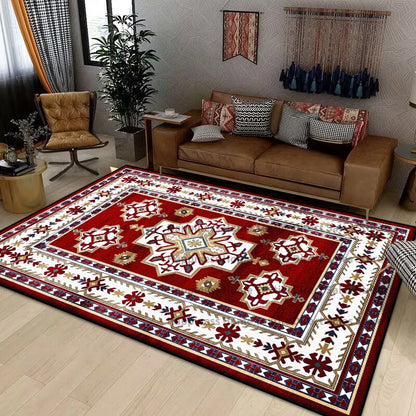 Persian Luxury Rugs for Retro Red Decor Carpets for Living Room