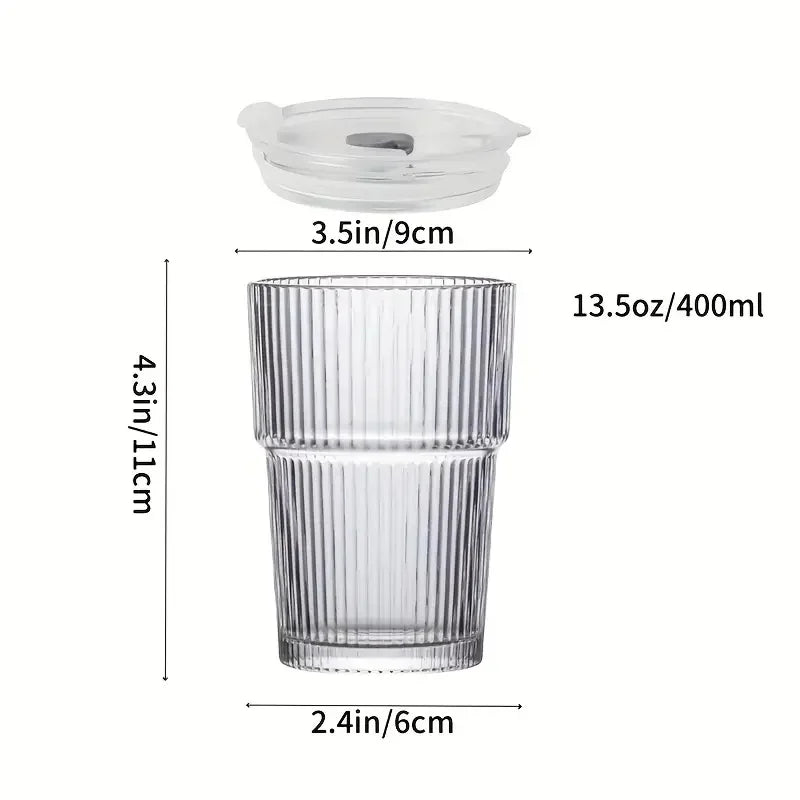 6 pieces, 13.5oz/400ml, ribbed glassware