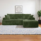 95" L-Shaped Sofa Chaise, Rabbit Fleece Upholstery, Ultra Soft & Comfortable, Ready to Use Out of the Box