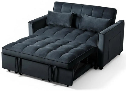 3 in 1 Convertible Sleeper Sofa Bed, Futon Couches for Living Room with Side Pocket