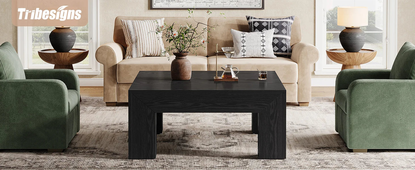 Tribesigns 39.4-Inch Square Coffee Table for Living Room, Farmhouse