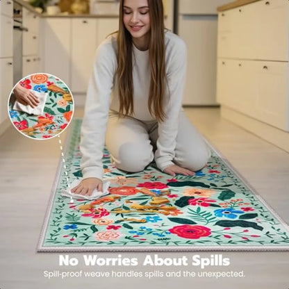 Hallway Runner Rug Washable 2'6''x8' Non Slip Kitchen Rug