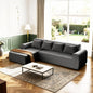Cloud Boneless Sectional Sofa for Living Room, 4-Seater L-Shaped Comfy Couch with Ottoman, 4 Pillows, Deep, Customized