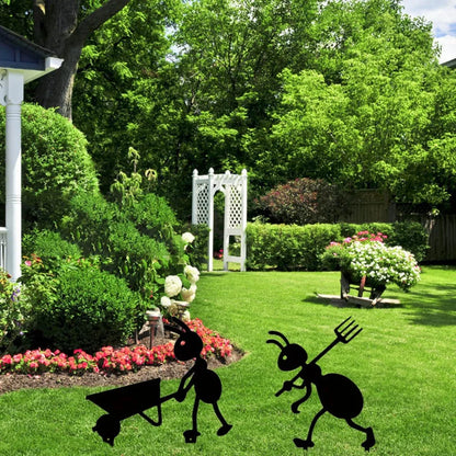 Charming Metal Ants for Garden - Outdoor Yard Ornaments and Lawn Stakes.