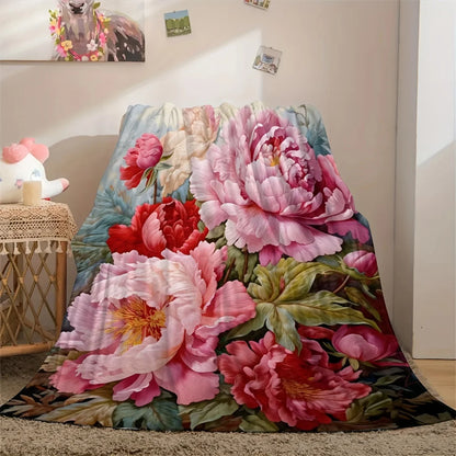 Vibrant Floral Glamour Throw Blanket