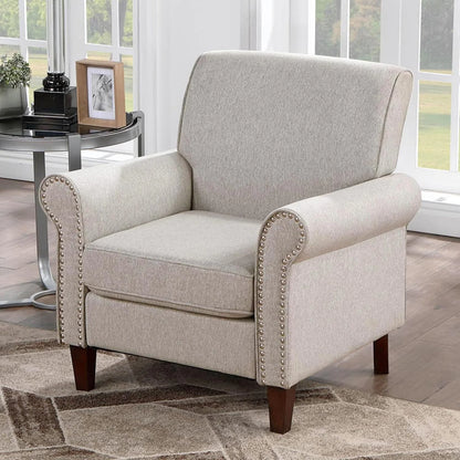 Upholstered Living Room Chair Set of 2 - Large Comfy Fabric Accent Chair