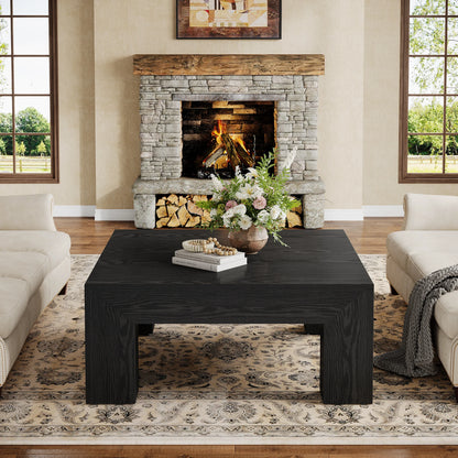 Tribesigns 39.4-Inch Square Coffee Table for Living Room, Farmhouse