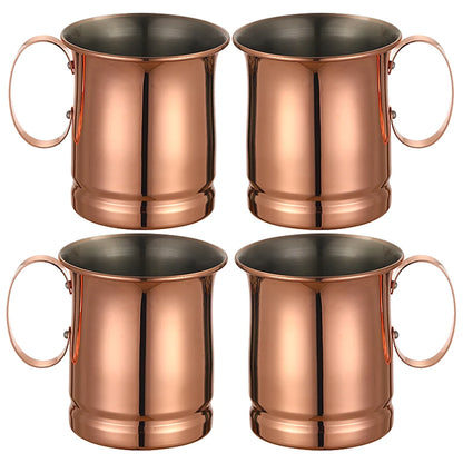 4PCS 550ml 18 Ounces Hammered Copper Plated  Moscow Mule Mug