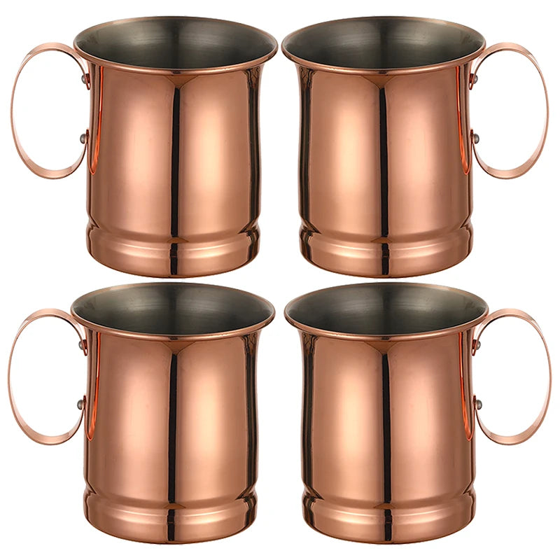 4PCS 550ml 18 Ounces Hammered Copper Plated  Moscow Mule Mug